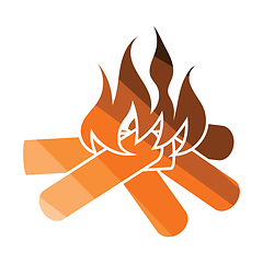 Image showing Camping fire  icon