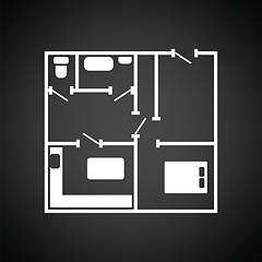 Image showing Icon of apartment plan