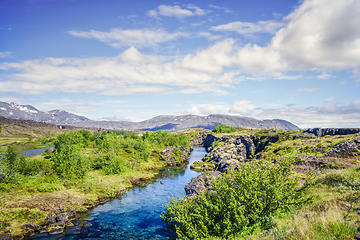 Image showing Turquoise river stream in wild icelandic nature