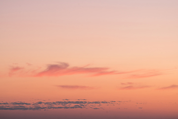 Image showing Sunset sky with soft clouds