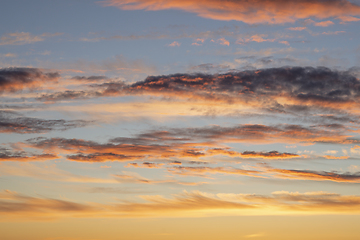 Image showing Dramatic clouds in the sunset