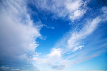 Image showing Blue sky with dramatic white clouds