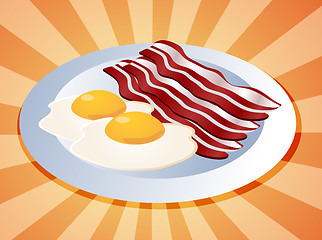 Image showing Bacon and eggs