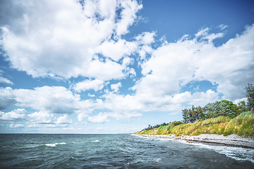 Image showing Scandinavian shore with green nature