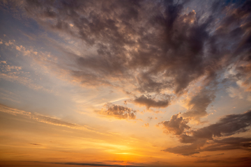 Image showing Amazing sunset in the late afternoon