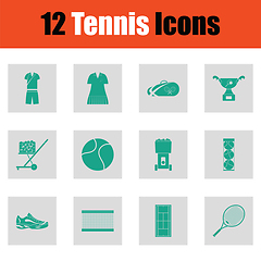 Image showing Tennis icon set