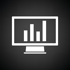 Image showing Monitor with analytics diagram icon