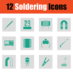 Image showing Set of twelve soldering  icons