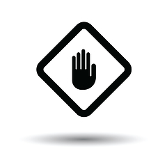 Image showing Icon of Warning hand