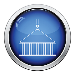 Image showing Crane hook lifting container