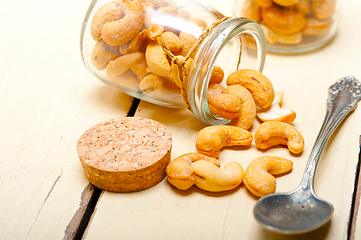 Image showing cashew nuts on a glass jar