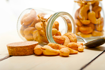 Image showing cashew nuts on a glass jar