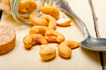 Image showing cashew nuts on a glass jar