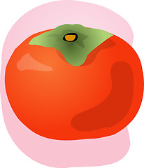 Image showing Persimmon fruit illustration