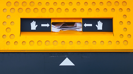 Image showing Disposable plastic gloves for protection