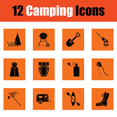 Image showing Camping icon set