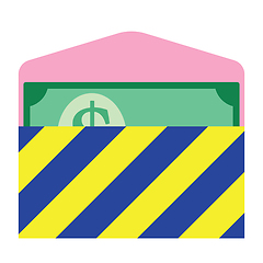 Image showing Birthday gift envelop icon with money  