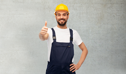 Image showing male worker or builder showing thumbs up