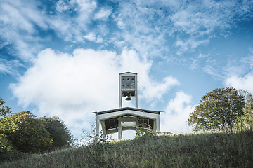 Image showing Holy bell tower with religious symbols