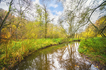 Image showing Autumn scenery with a quiet river