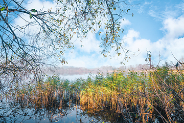 Image showing Idyllic lake scenery in the fall