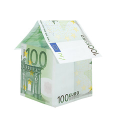 Image showing A house made from euro bills