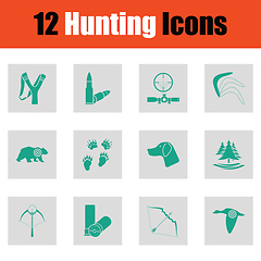 Image showing Set of hunting icons