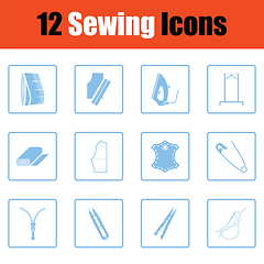 Image showing Set of sewing icons