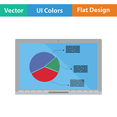 Image showing Laptop with analytics diagram icon