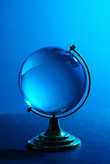 Image showing Blue glass globe high resolution image 