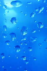 Image showing Blue water with bubbles 