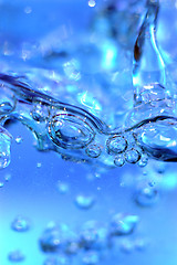 Image showing Blue water with bubbles 