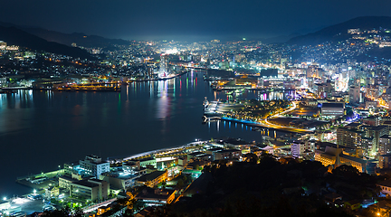 Image showing Nagasaki city at night