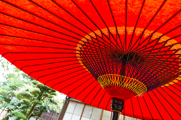 Image showing Japanese paper red umbrella