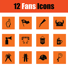 Image showing Set of soccer fans icons