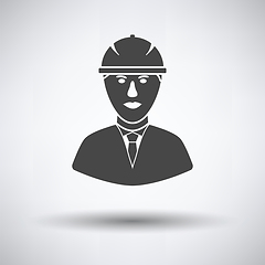 Image showing Icon of construction worker head in helmet