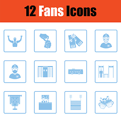 Image showing Set of soccer fans icons