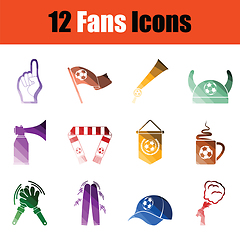 Image showing Soccer fans icon set