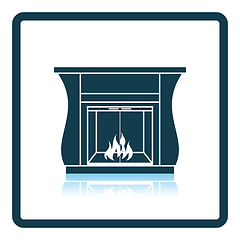 Image showing Fireplace with doors icon