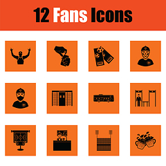 Image showing Set of soccer fans icons