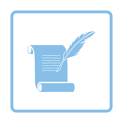 Image showing Feather and scroll icon