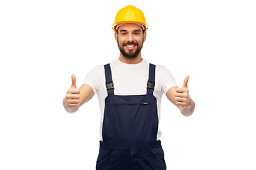 Image showing male worker or builder showing thumbs up