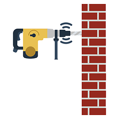 Image showing Icon of perforator drilling wall