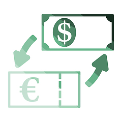 Image showing Currency dollar and euro exchange icon