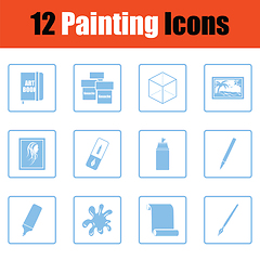Image showing Set of painting icons
