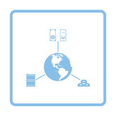 Image showing Oil, dollar and gold with planet concept icon