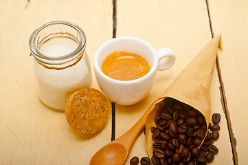 Image showing espresso coffee and beans