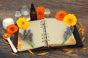 Image showing Preparation of Herbs and Flowers for Natural Skincare Remedies