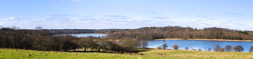 Image showing Panorama landscape with blue lakes