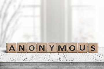 Image showing Sign with the word anonymous